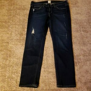 Rich & Skinny Atlantic Blue Distressed Skinny Mid Rise Jeans